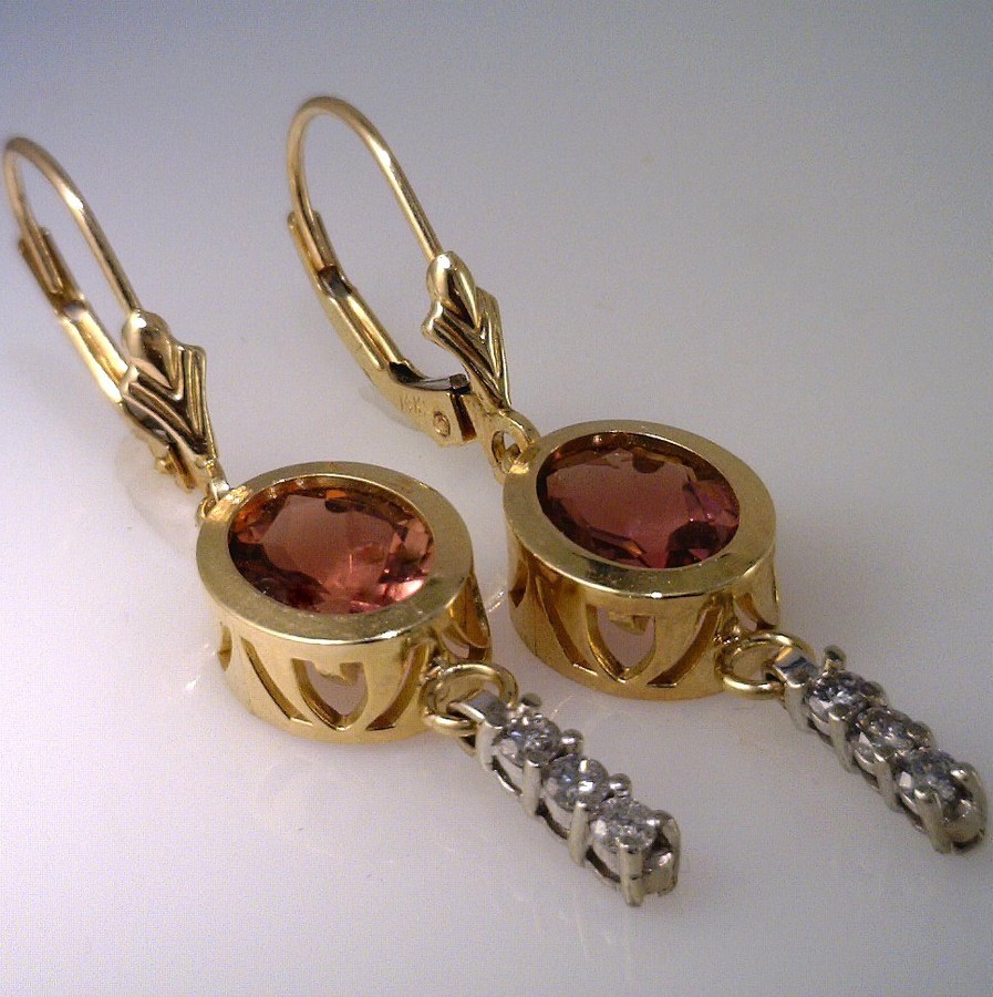 Pink Maine Tourmaline Earrings Mainestone Jewelry Farmington Maine